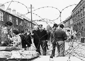 Barricade Prints: General Tony Dyball with Catholic Priest Inspecting Barricade
