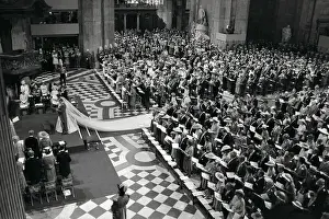Prints of (Original Caption). General overhead view shows the front of the inside of St. Paul's Cathedral, filled with guests for Prince Charles and Diana Spencer's wedding A Royal Romance: General View of Cathedral Filled for Prince Charles Wedding