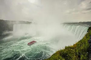 Recreational Boat Prints: A general view of Niagara Falls Canadian horseshoe falls