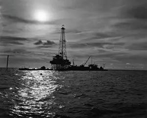 Louisiana Prints: General View Of Offshore Oilwell