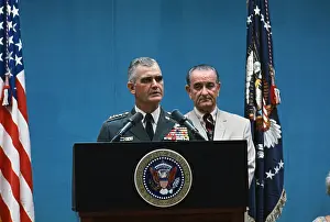 Westmoreland Prints: General Westmoreland Speaking at Podium