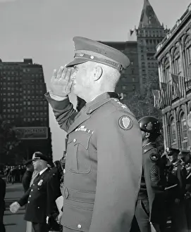 General William Dean Saluting at City Hall