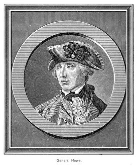 General William Howe British military commander engraving 1895
