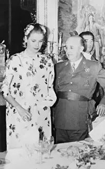Madrid Prints: Generalissimo Dining with Princess Grace