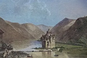 Figures Prints: Generalmarschall Fuerst Bluecher von Wahlstatt leads the Allies across the Rhine at Kaub