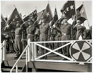 Generals Saluting Near Flags
