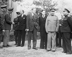 Generals, Stalin, Officials Outside Bldg