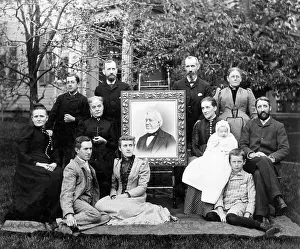 Generations Prints: Four Generations in Family Posing for Portrait