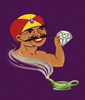 Desire Gallery: Genie Granting a Wish of a Diamond