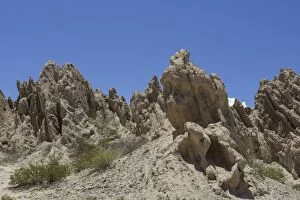 Geologic formations of a dry lake bed in the Monument Natural Angastaco, Salta, Argentina