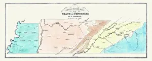 Geological Prints: Geological map of the state of Tennessee