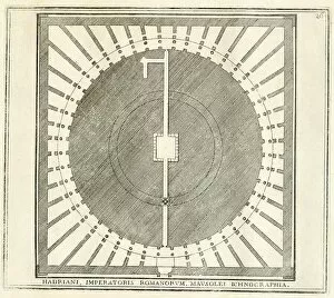 Fortification Collection: Geometric plan of the mausoleum of Emperor Hadrian, which is now Castel Sant'Angelo