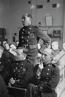 Prints of Trinidadian civil rights activist, firefighter and soldier George Arthur Roberts (1890-1970), wearing his London Auxiliary Fire Service (AFS) uniform Discover the Vision of Haywood Magee – A Master of Mid-Century British Life: George Arthur Roberts, Trinidadian Civil Rights Activist, Firefighter & Soldier