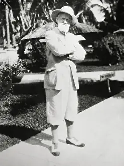 George Bernard Shaw Look Alike Posing in the Bahamas