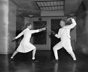 Fencing Prints: George Breed and Muriel Guygols at Fencers Club