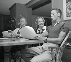 Script Prints: George Burns and Family Practicing Script