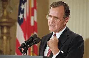 George Bush Attending News Conference