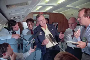 George Bush Conversing with Journalists