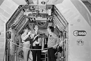 George Bush Inspecting Spacelab with Colleagues