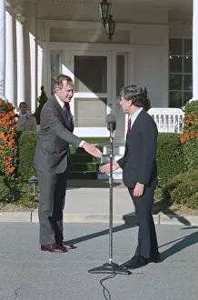 George Bush and Michael Dukakis Shaking Hands