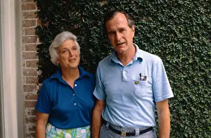 George Bush Posing with Wife