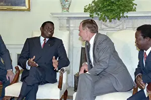 George Bush and President Gnassingbe Conversing