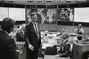 George Bush Visiting Johnson Space Center Mission Control