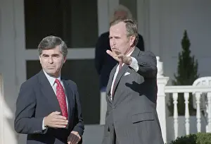 George Bush Waving with Michael Dukakis