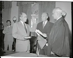 George C Prints: George C. McConnaughey Being Sworn In