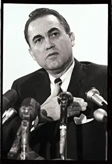 Wallace Prints: George C. Wallace Pausing at Microphones