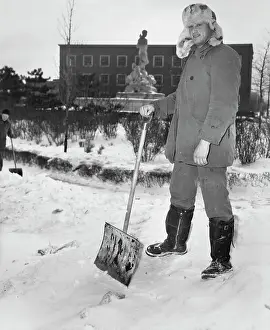 Huty28212 Prints: George Cooke, Snow Shovel At The Ready