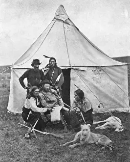 Squatting Prints: George Custer And Scout Members