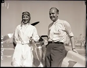 Owner Prints: George Hague and C.F. McGrew with Trophy Cup