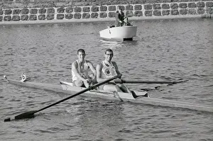 George Hungerford and Roger Jackson Winning Rowing Competition