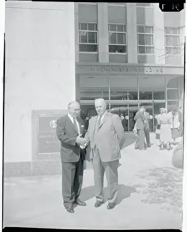 Hayes Prints: George Meany Shaking Hand With Albert Hayes