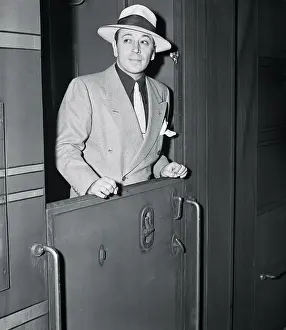 George Raft Aboard Train