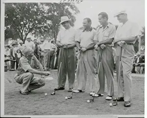 George S. May Posing with Tourney Finalists