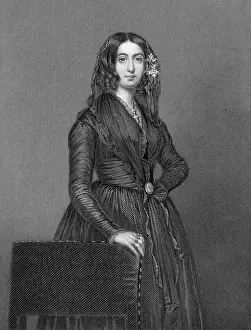 George Sand Prints: George Sand Standing - Engraved Illus