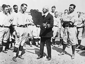 Louis Prints: George Sisler Receiving Baseball Award