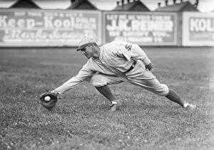 Fielding Prints: George Sisler Shown Fielding A Ball