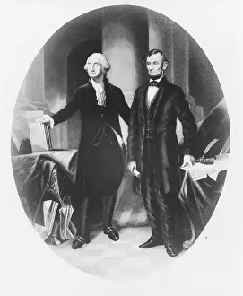 Lac0109 Prints: George Washington And Abraham Lincoln
