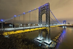 Images Dated 21st April 2014: The George Washington Bridge in blue lights