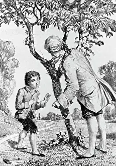 Myth Prints: George Washington Chopping Cherry Tree