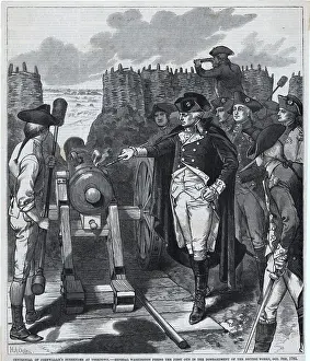 Cannon Prints: George Washington Firing First Cannon