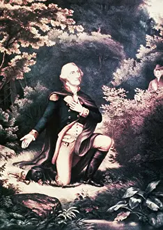 Deciduous Forest Prints: George Washington Prays at Valley Forge by D.S. Duval