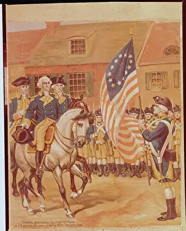 George Washington Saluting American Flag