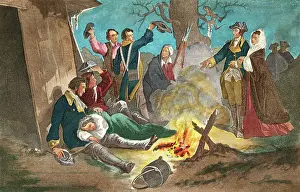 Valley Forge Prints: George Washington and Wife Visiting Troops