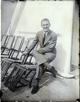 Georges Carpentier Seated on Ship Deck