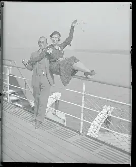 Georges Fontana and Anna Ludmila Posing Aboard Ship