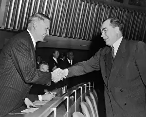 Georgi N Prints: Georgi Zarubin Shaking Hands with Artturi Lehtinen